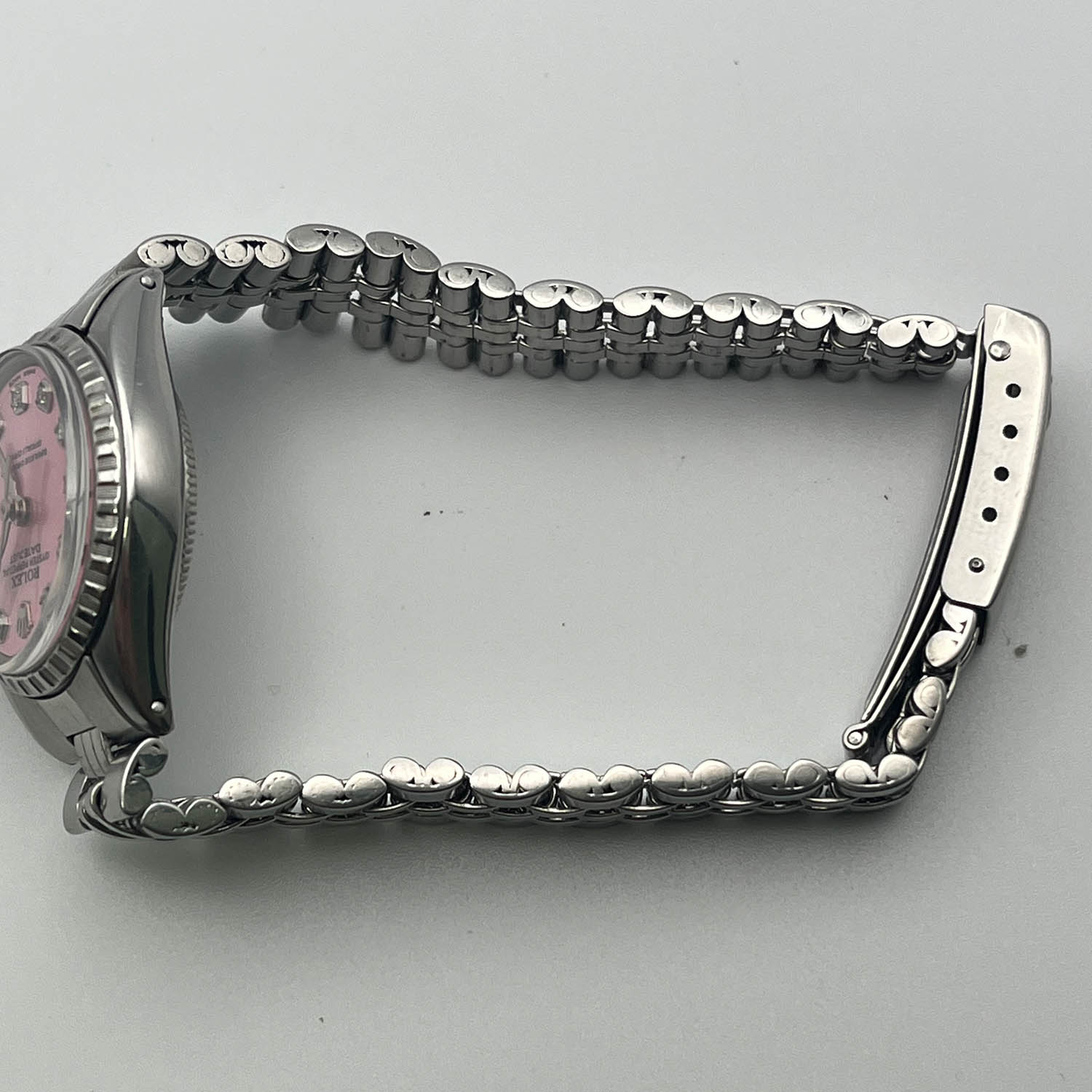 Rolex Lady-Datejust 26MM Aftermarket Ice Pink Dial Yellow Gold Jubilee Bracelet (6517)