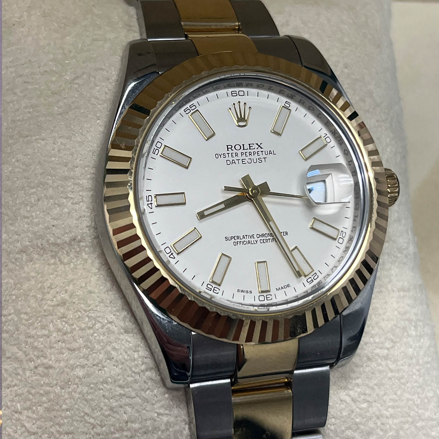 Rolex Datejust II 41MM White Dial Two-Tone Bracelet (116333)