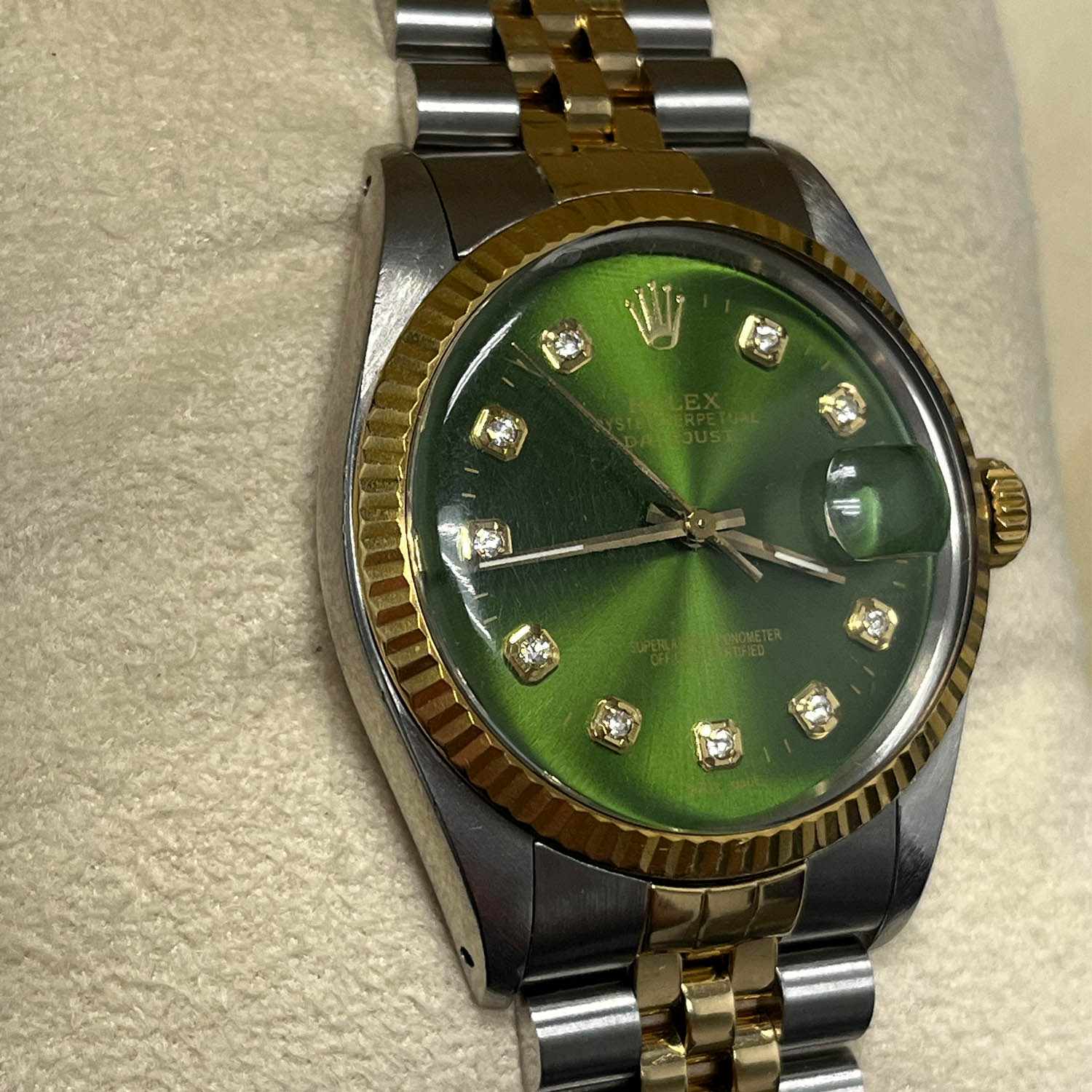 Rolex Datejust 36MM Aftermarket Green Dial Two-Tone Jubilee Bracelet (16013)