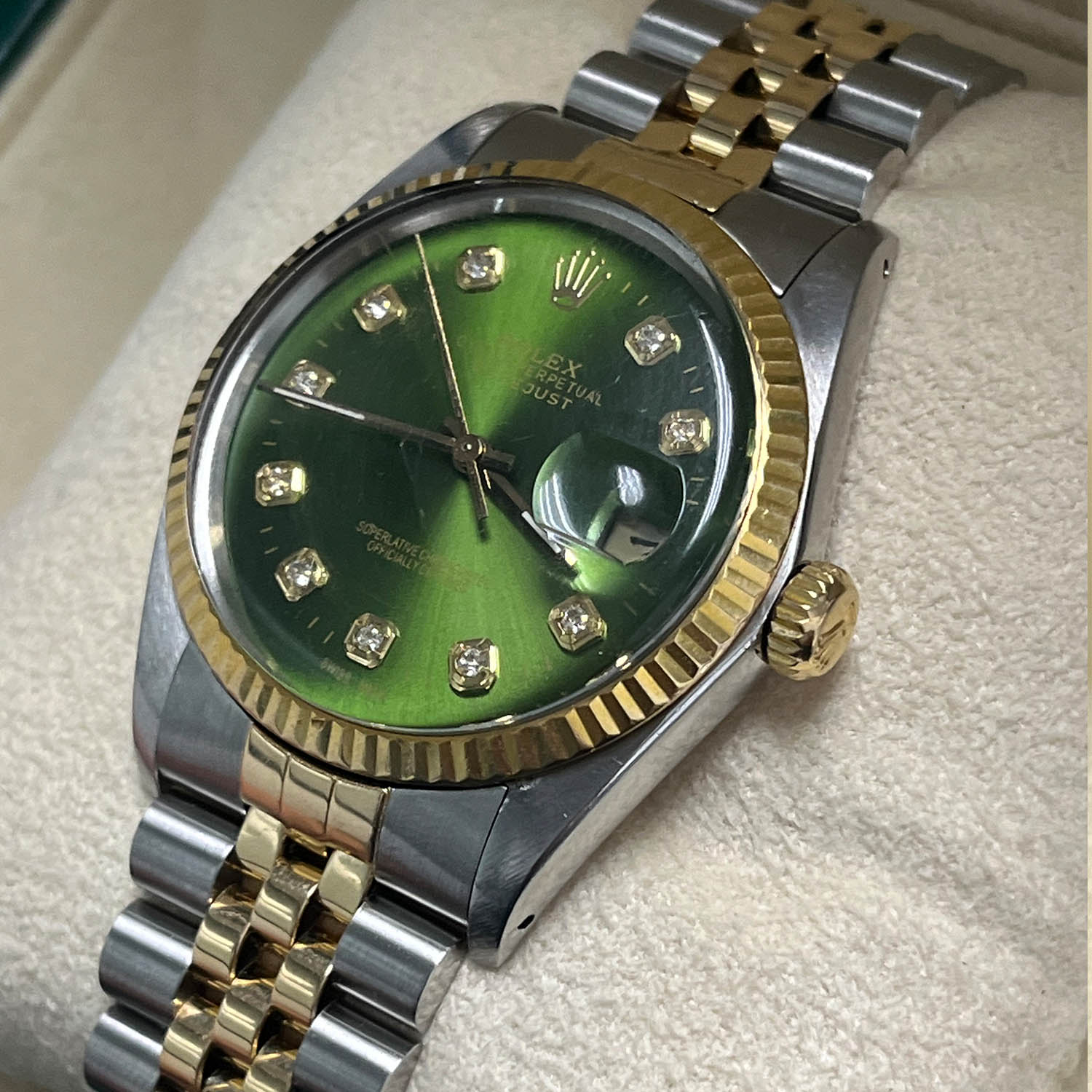 Rolex Datejust 36MM Aftermarket Green Dial Two-Tone Jubilee Bracelet (16013)