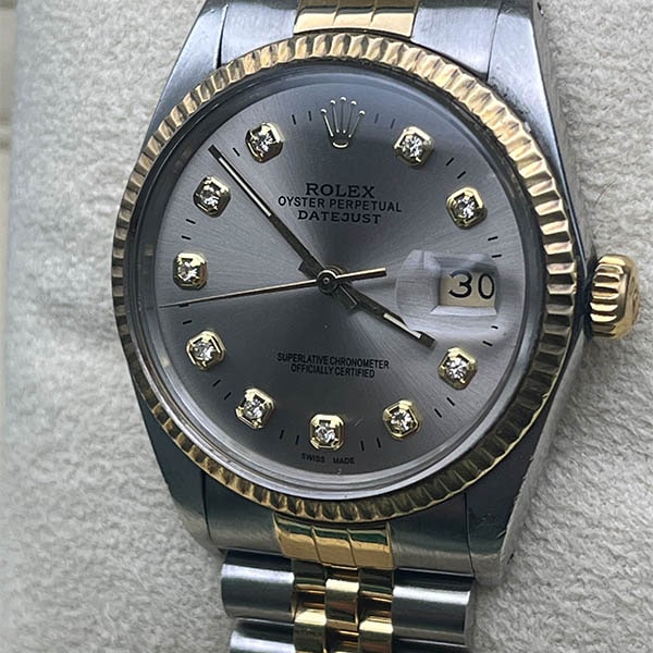 Rolex Datejust 36MM Aftermarket Silver Dial Two-Tone Jubilee Bracelet (16013)