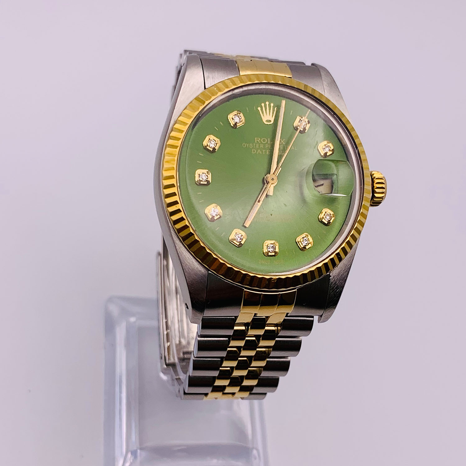 Rolex Datejust 36MM Aftermarket Green Dial Two-Tone Jubilee Bracelet (16013)
