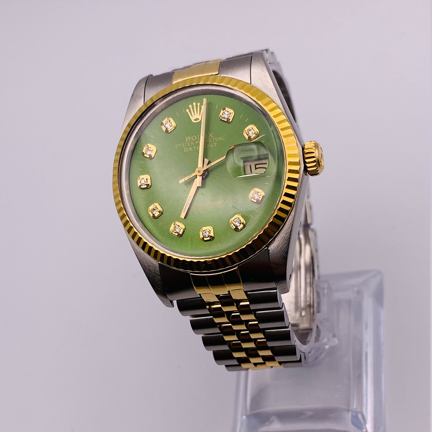 Rolex Datejust 36MM Aftermarket Green Dial Two-Tone Jubilee Bracelet (16013)